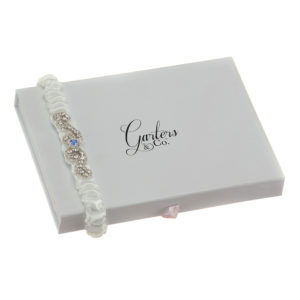 Rhinestone garter with something blue