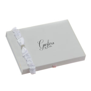 Satin Bridal Garter with a Rhinestone embellished bow