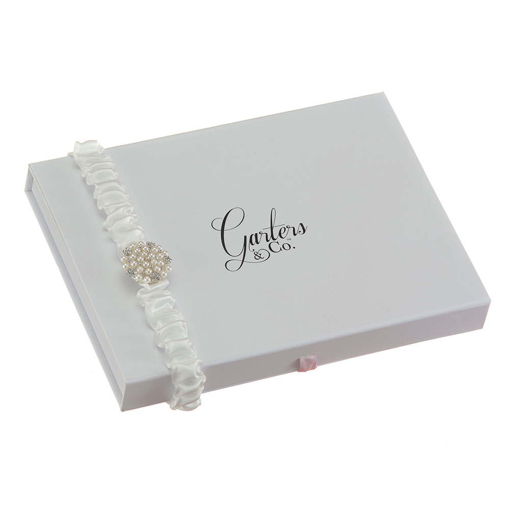 Ivy Pearl and Rhinestone Wedding Garter Bridal Garter with rhinestones and pearls