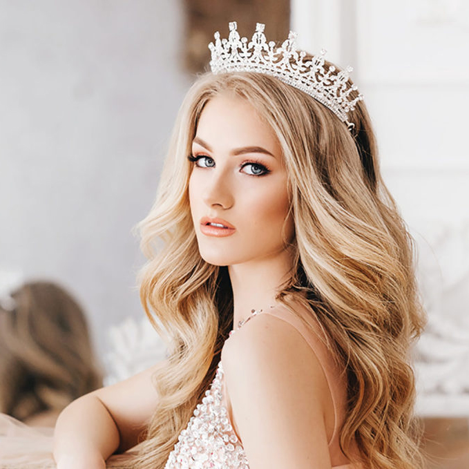 Crystal Bridal Headpiece on Bride