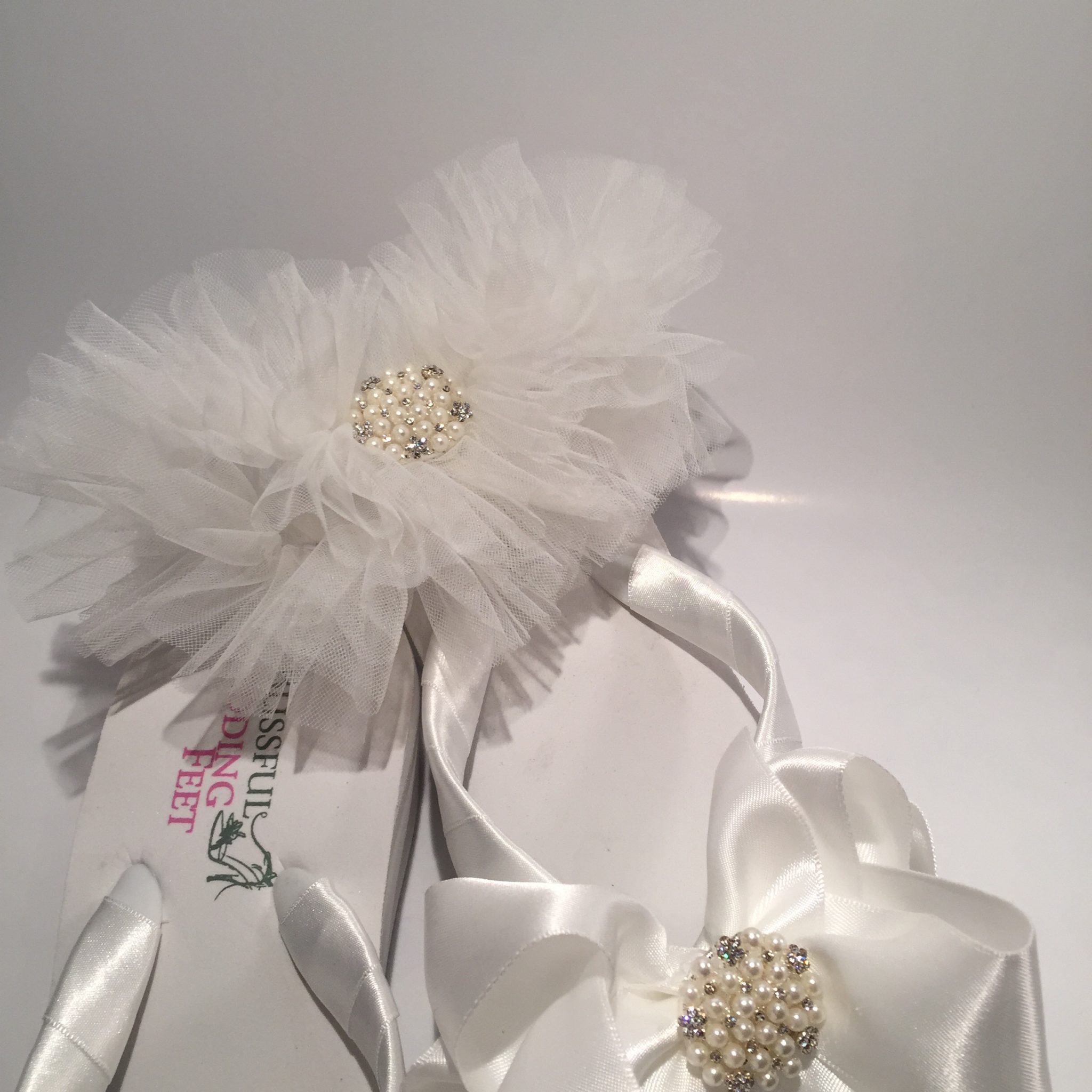 Tule Garter with matching Bridal Flip Flops