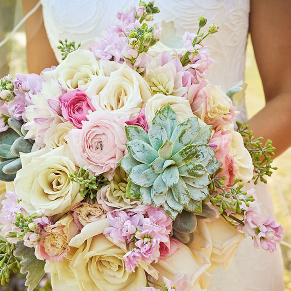 Spring Bride with beautiful flowers