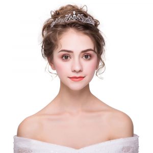 Delicate Leaf Design Crystal Tiara